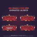Red and orange cyber grid animated alerts.