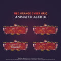 Red and orange cyber grid animated alerts.