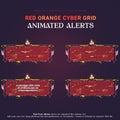 Red and orange cyber grid animated alerts.