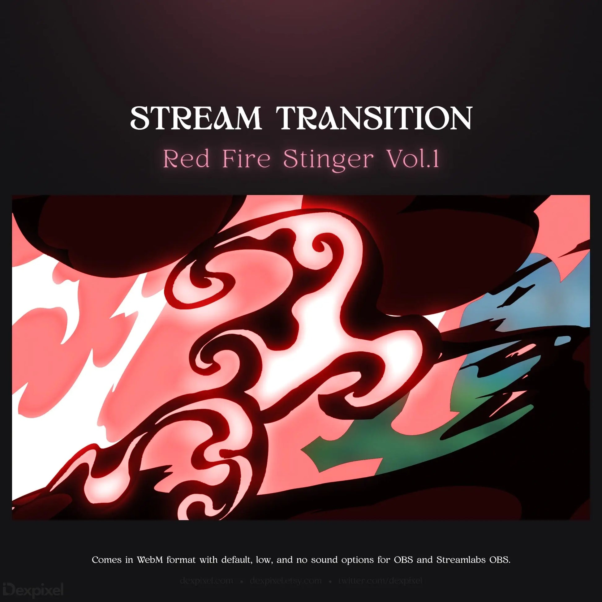Red fire stream transition.
