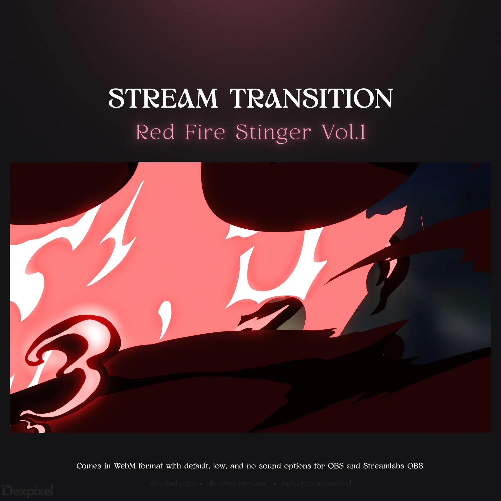 Red fire stream transition.