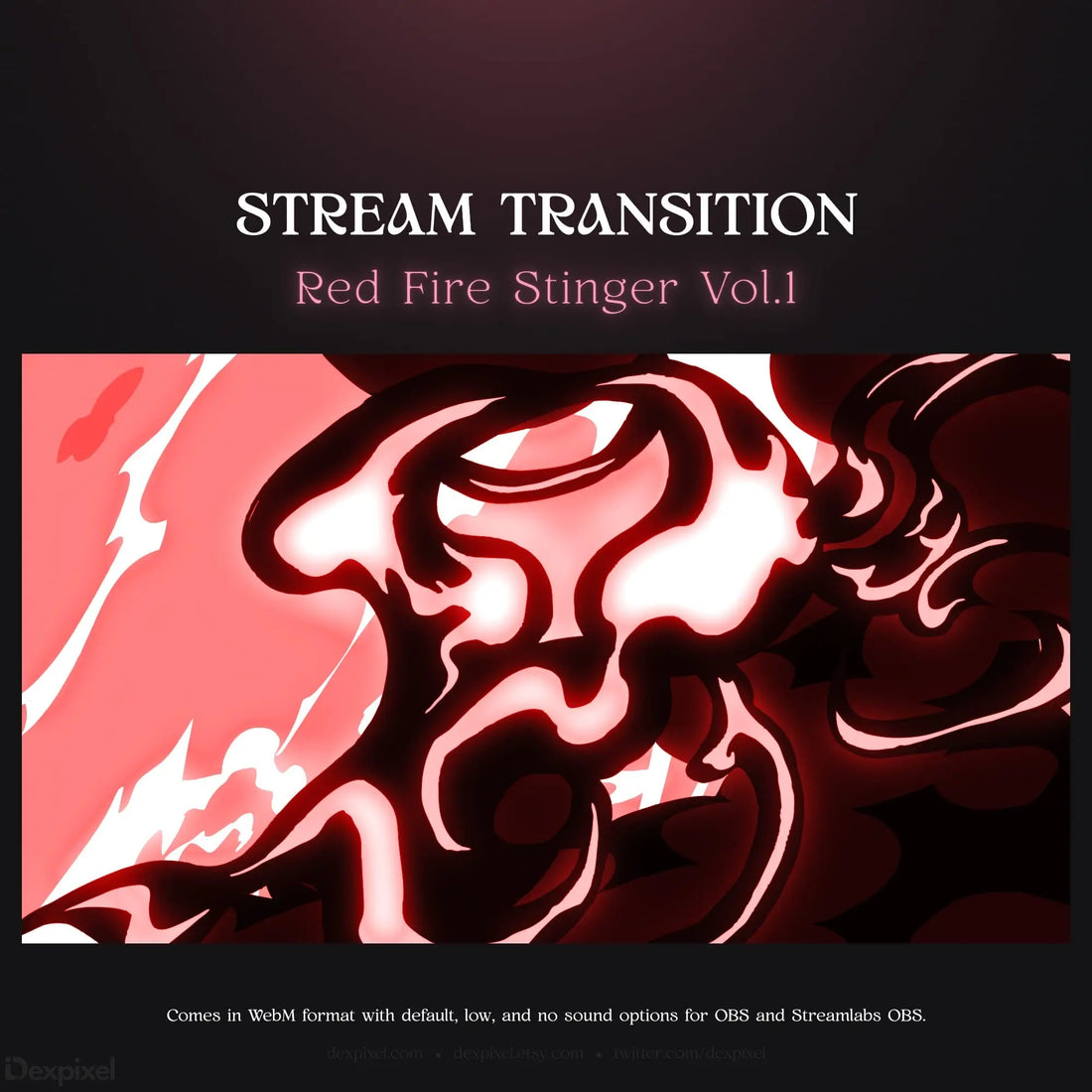 Red fire stream transition.