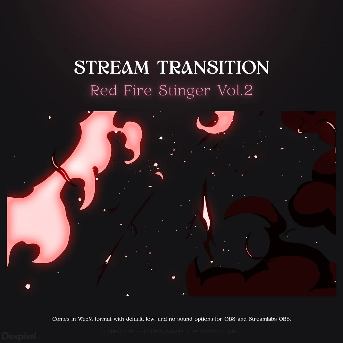 Red fire stream transition.