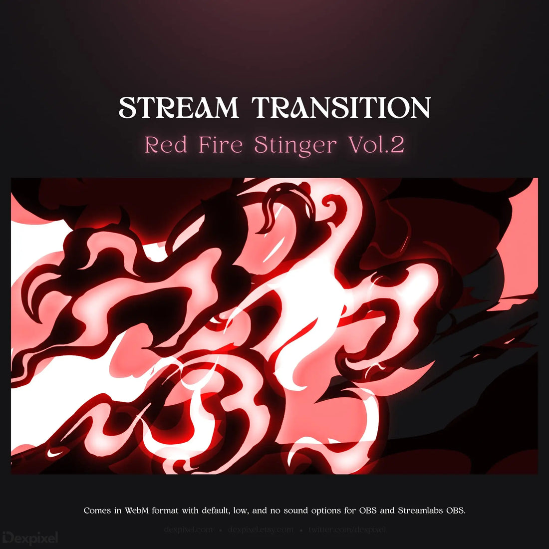 Red fire stream transition.