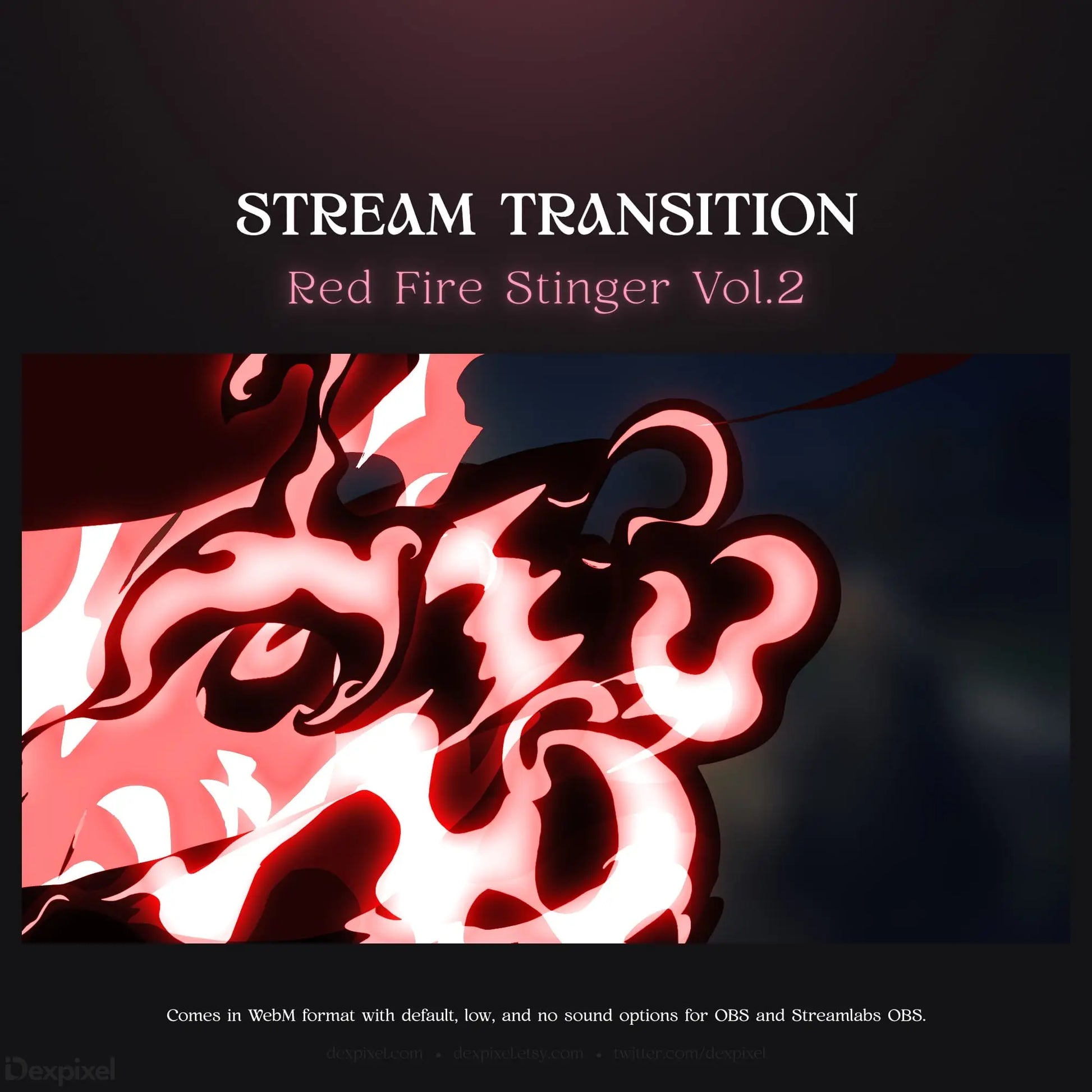 Red fire stream transition.