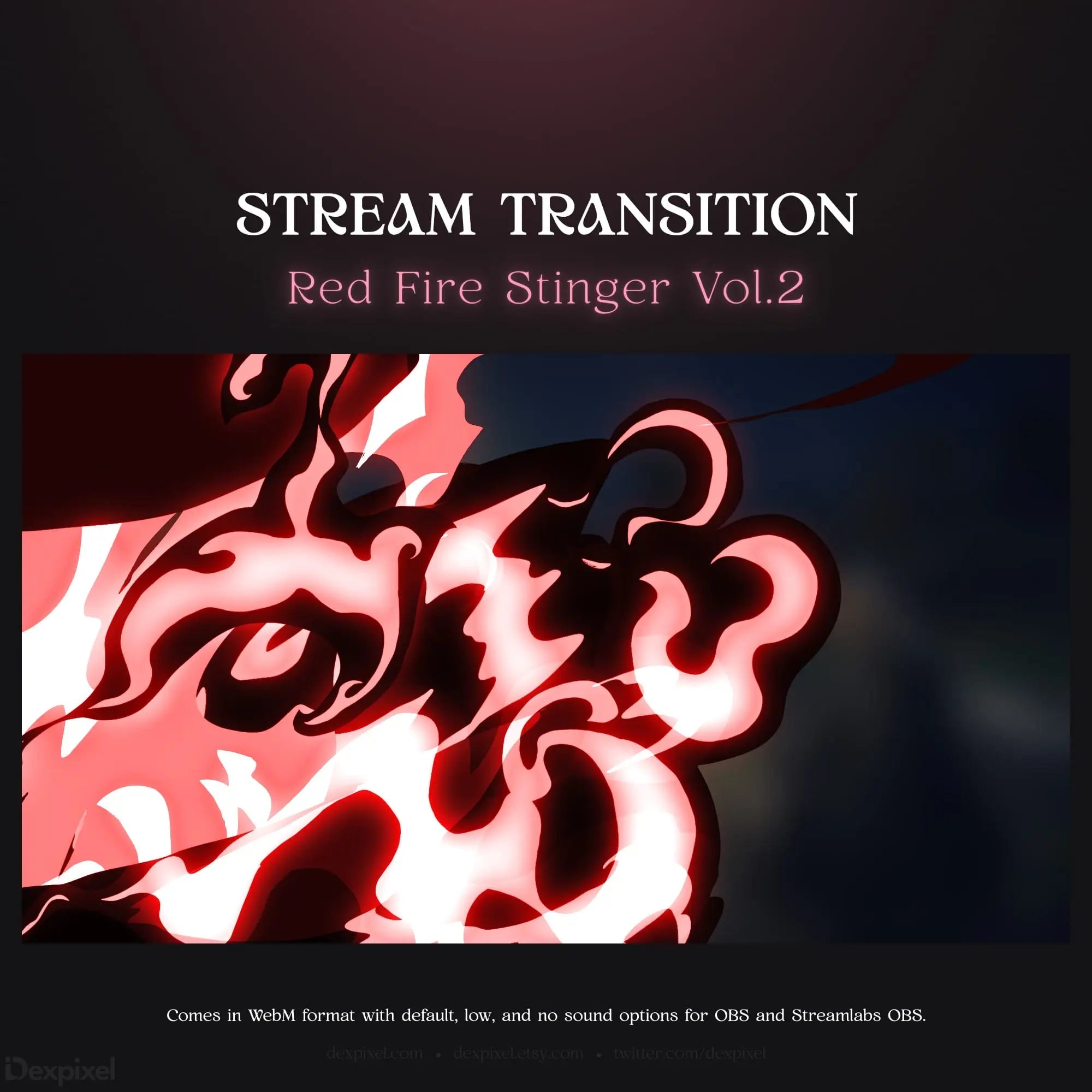 Red fire stream transition.