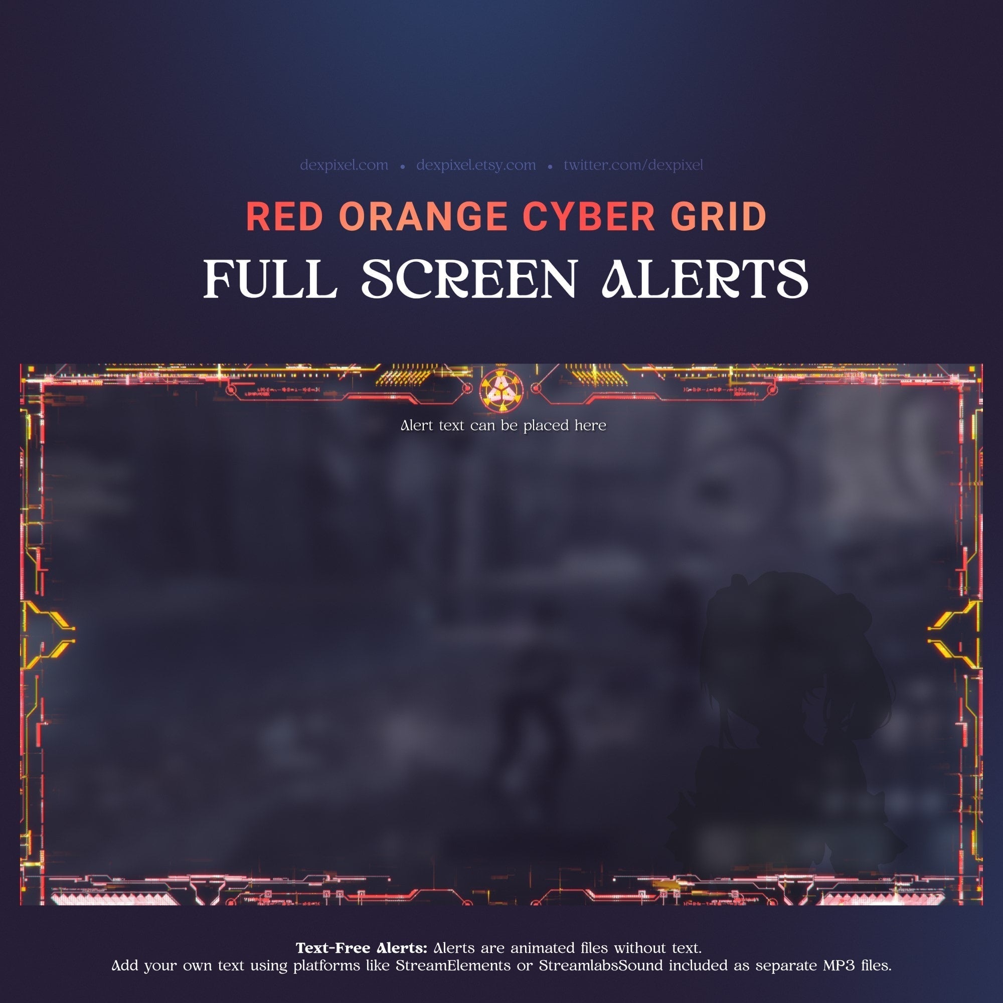 Cyber grid full screen alert template.