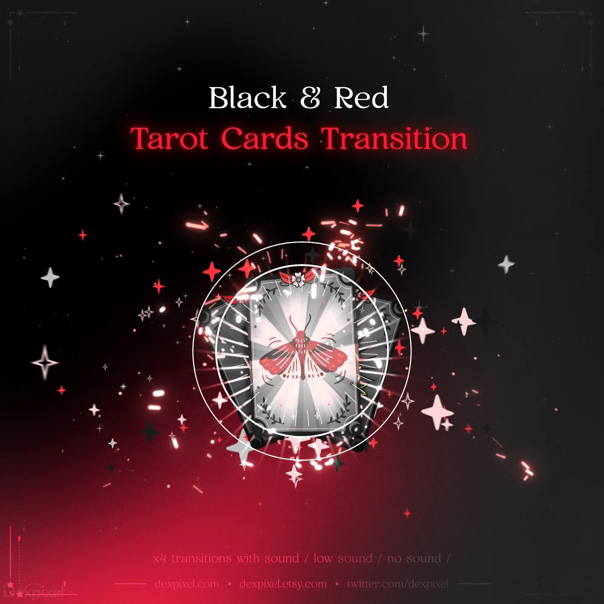 red gold tarot cards stream transition