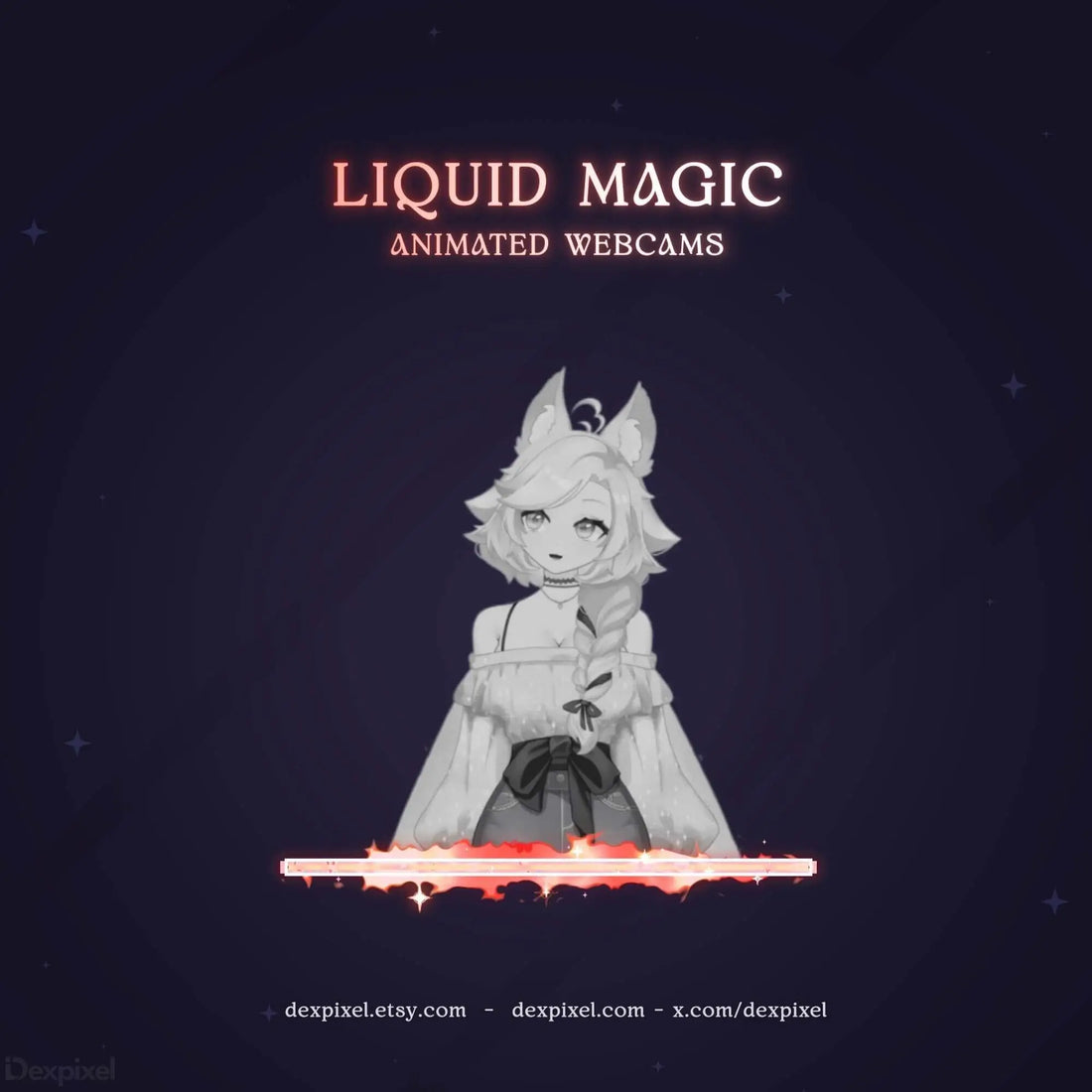 red pink animated liquid magic stream webcam
