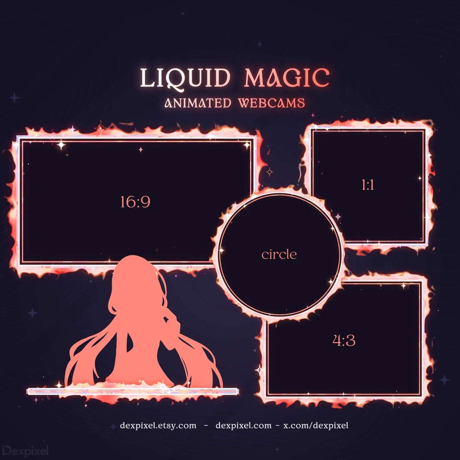 red pink animated liquid magic stream webcam
