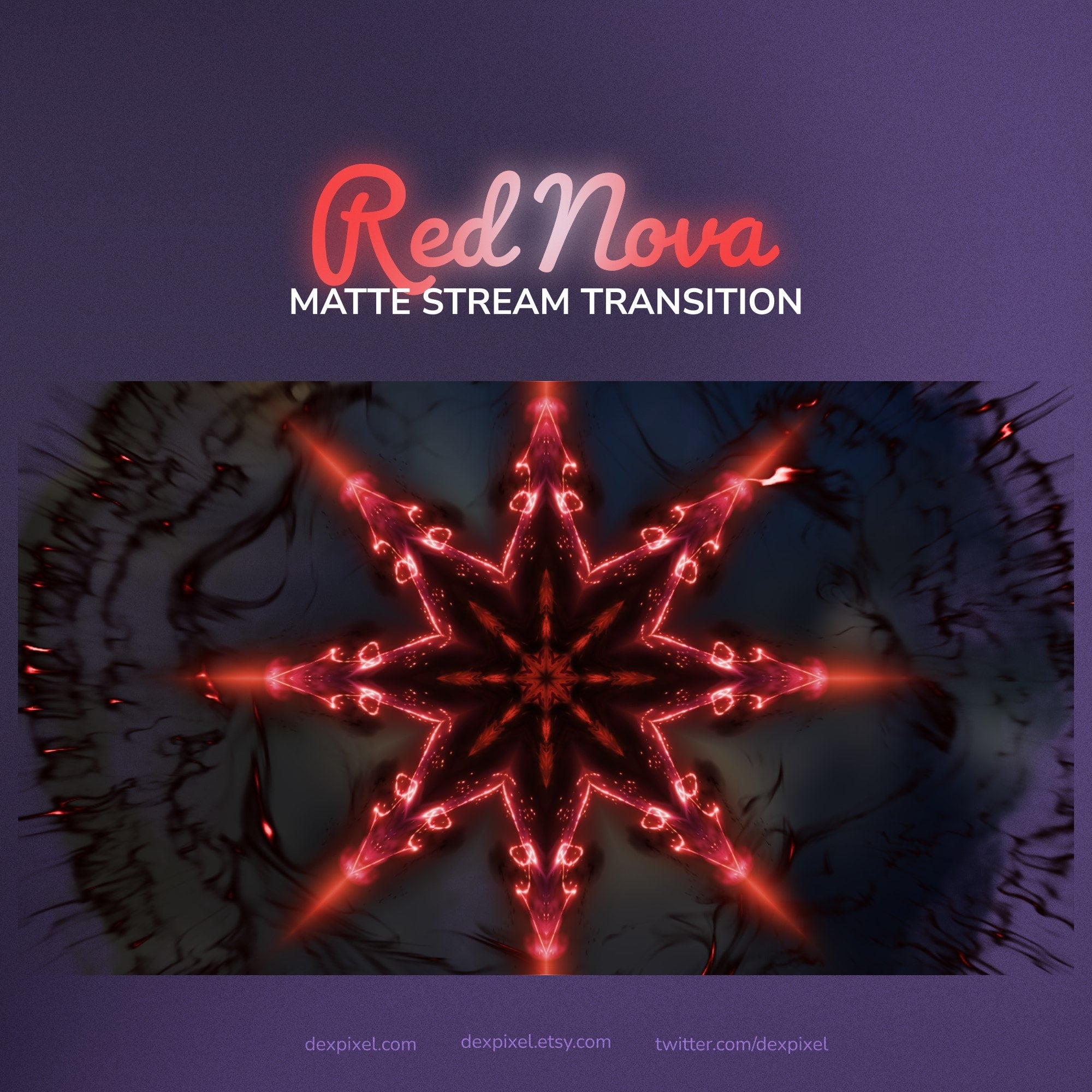 Red Black Nova Stream Matte Transition | OBS Stinger