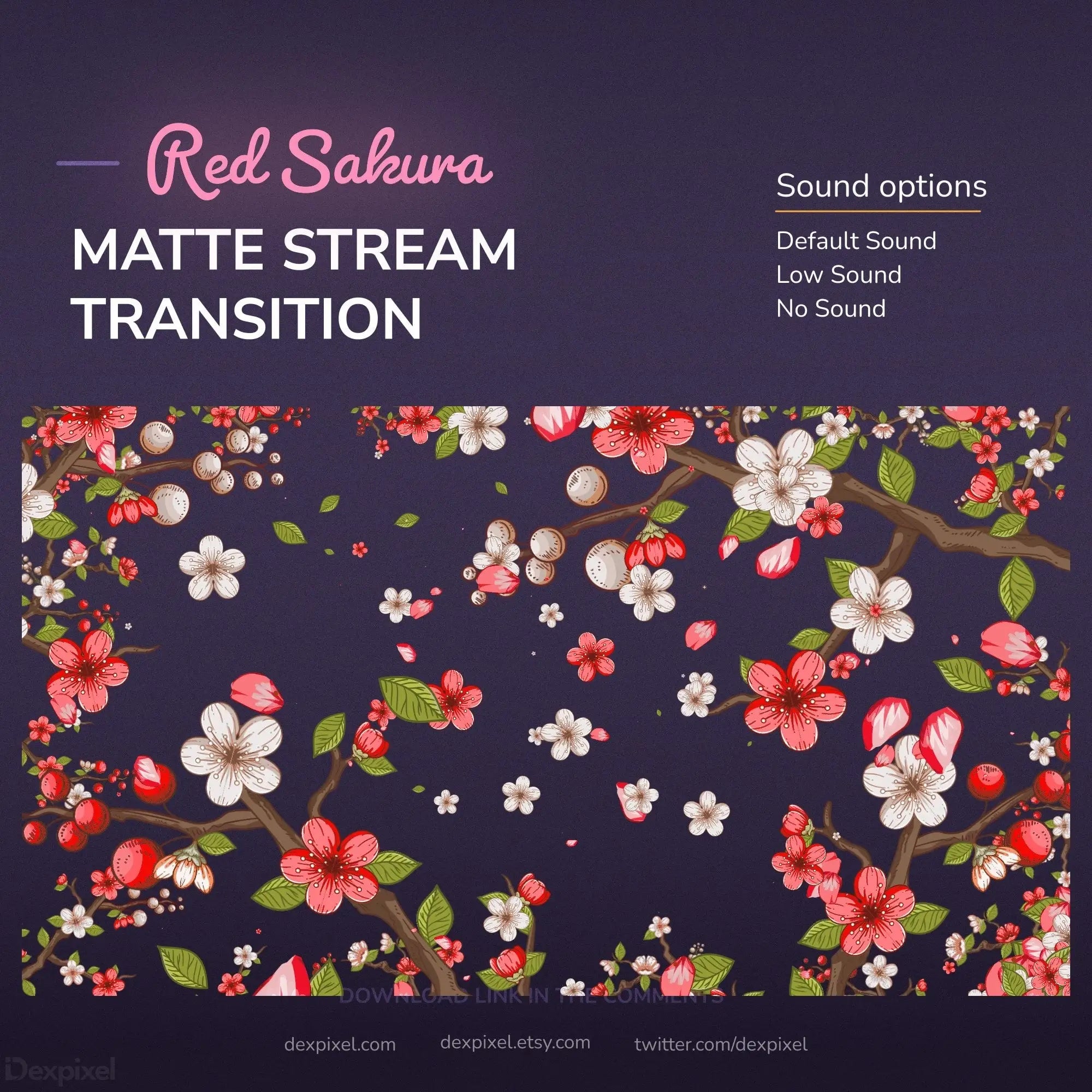 Red sakura matte stream transition.