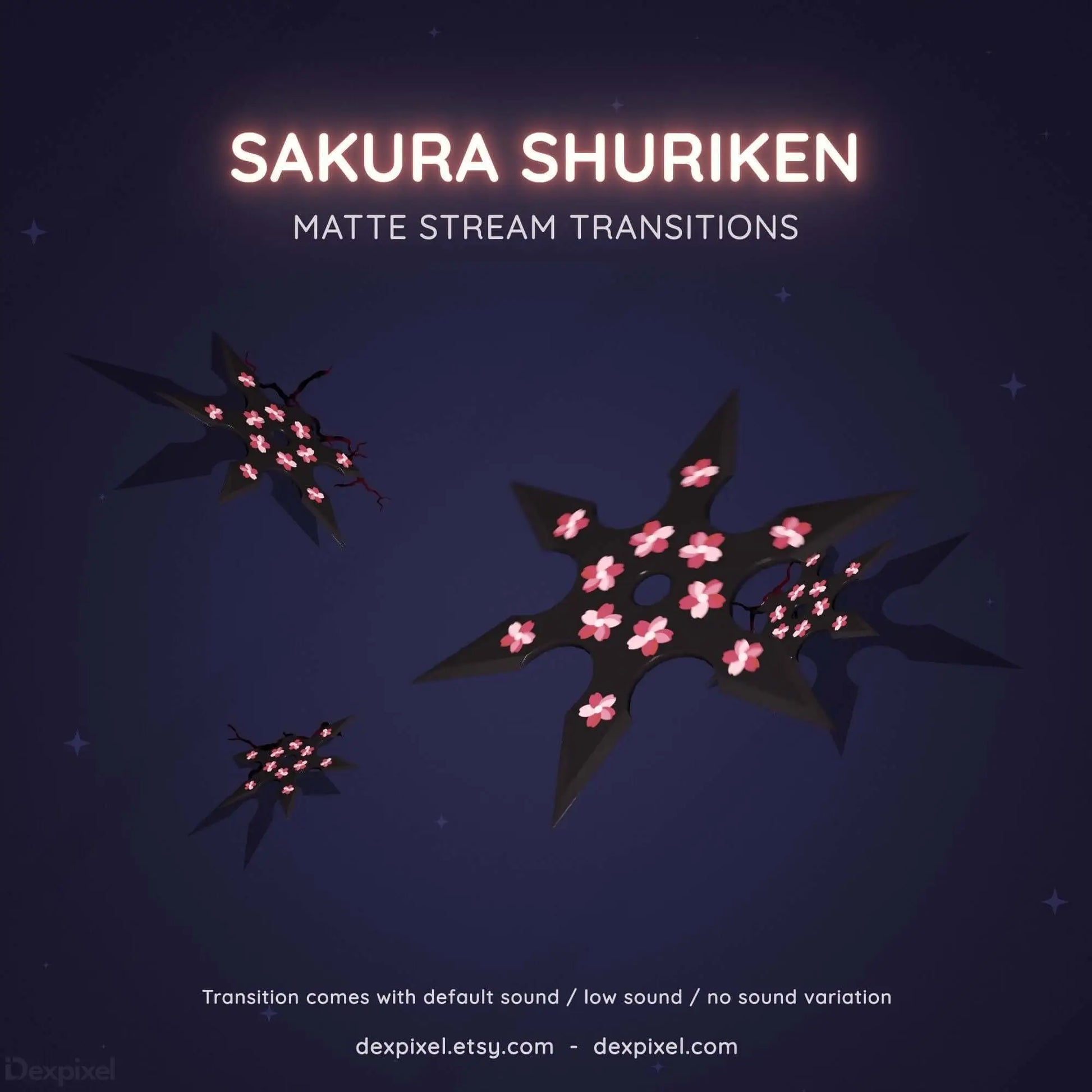 red sakura shuriken ninja matte stream transition
