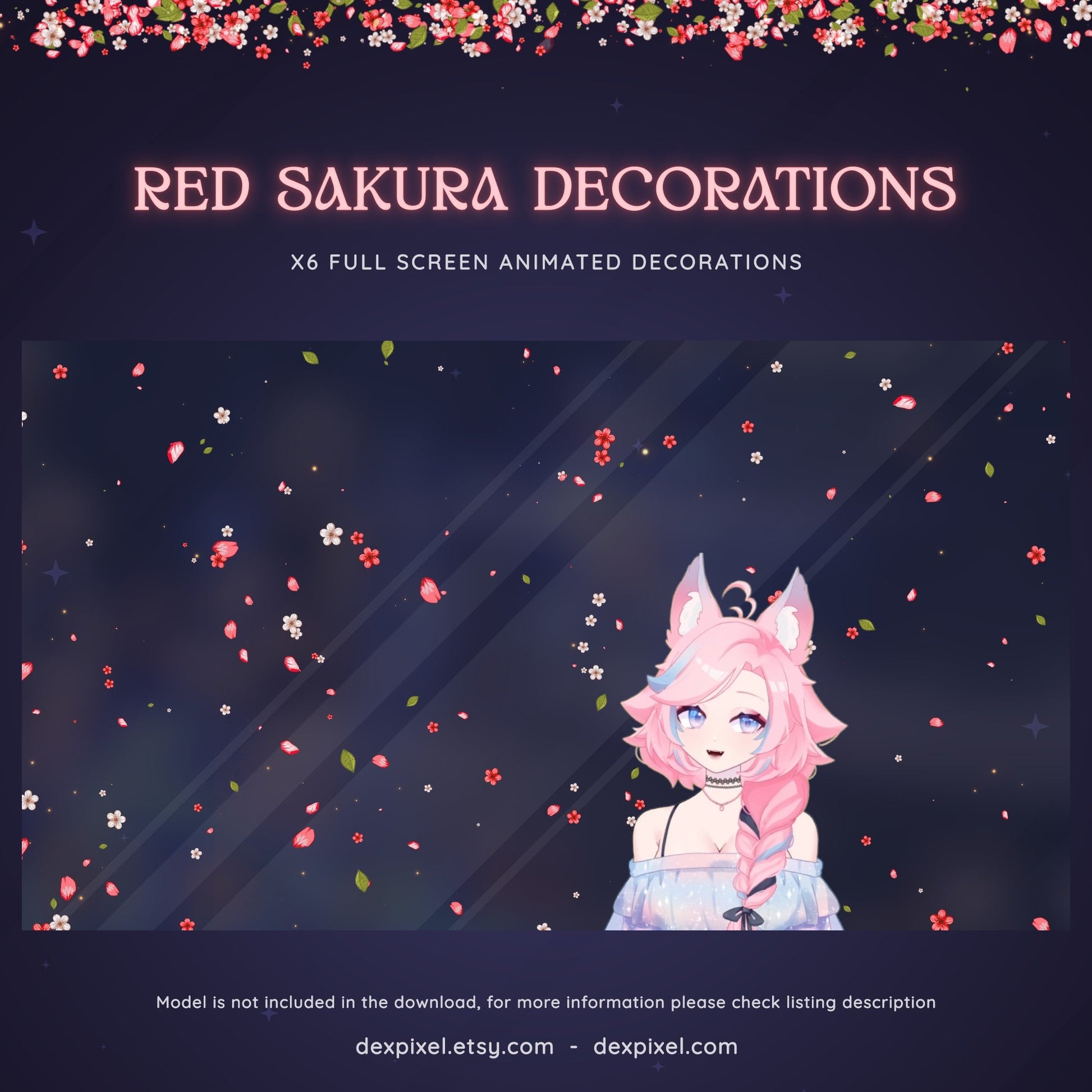 sakura floral animated assets for streams
