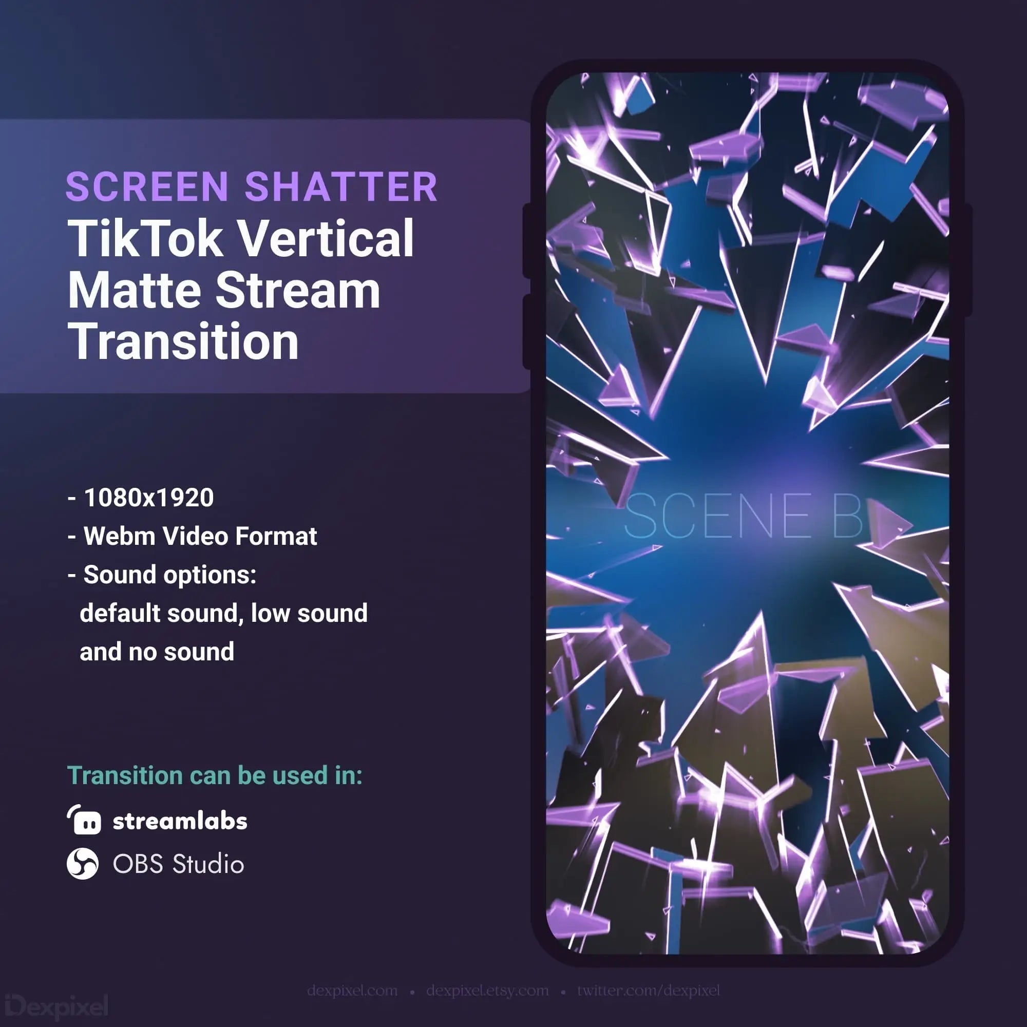TikTok vertical matte stream transition.