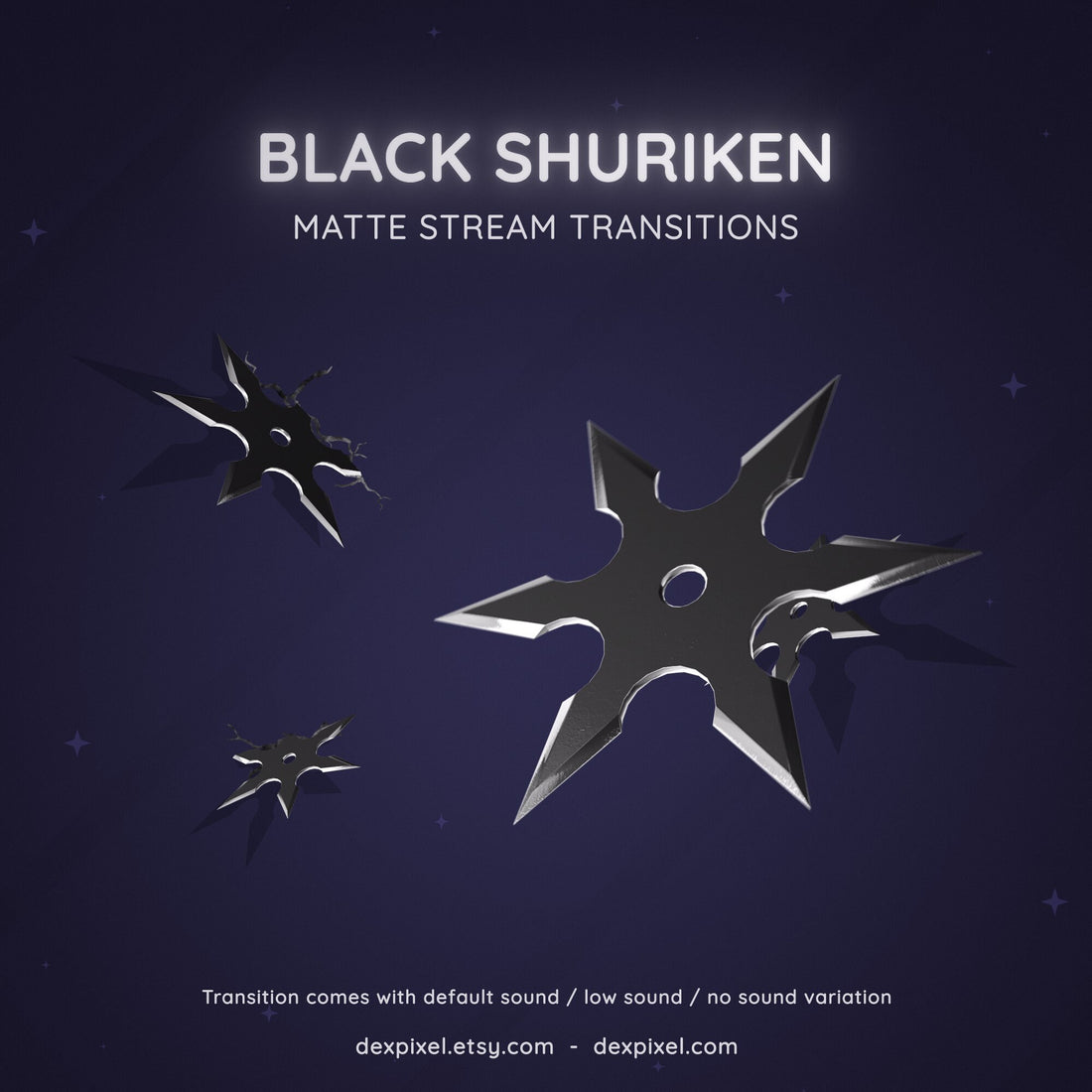 black shuriken ninja matte stream transition
