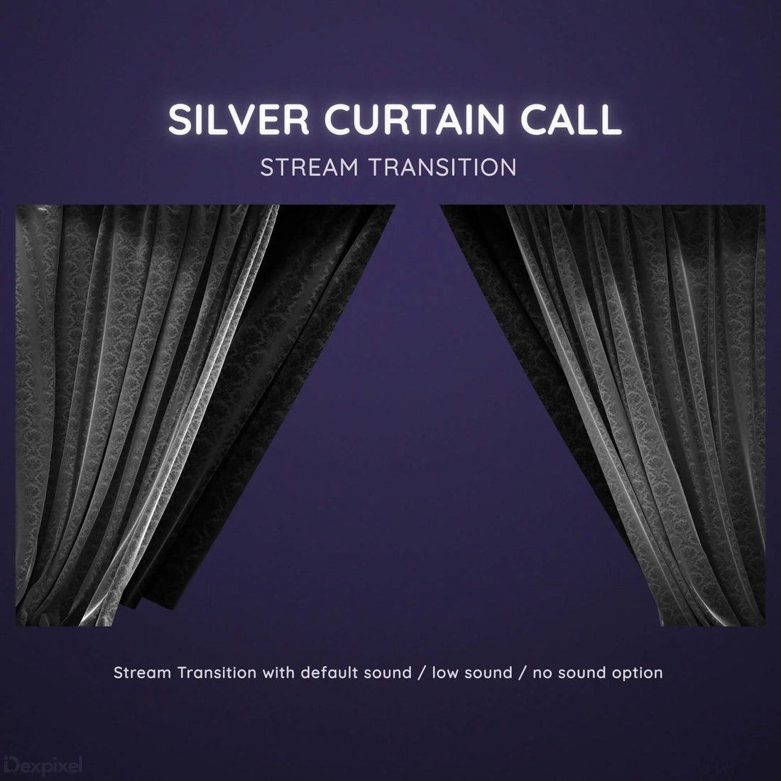 silver grey curtain call stream transition