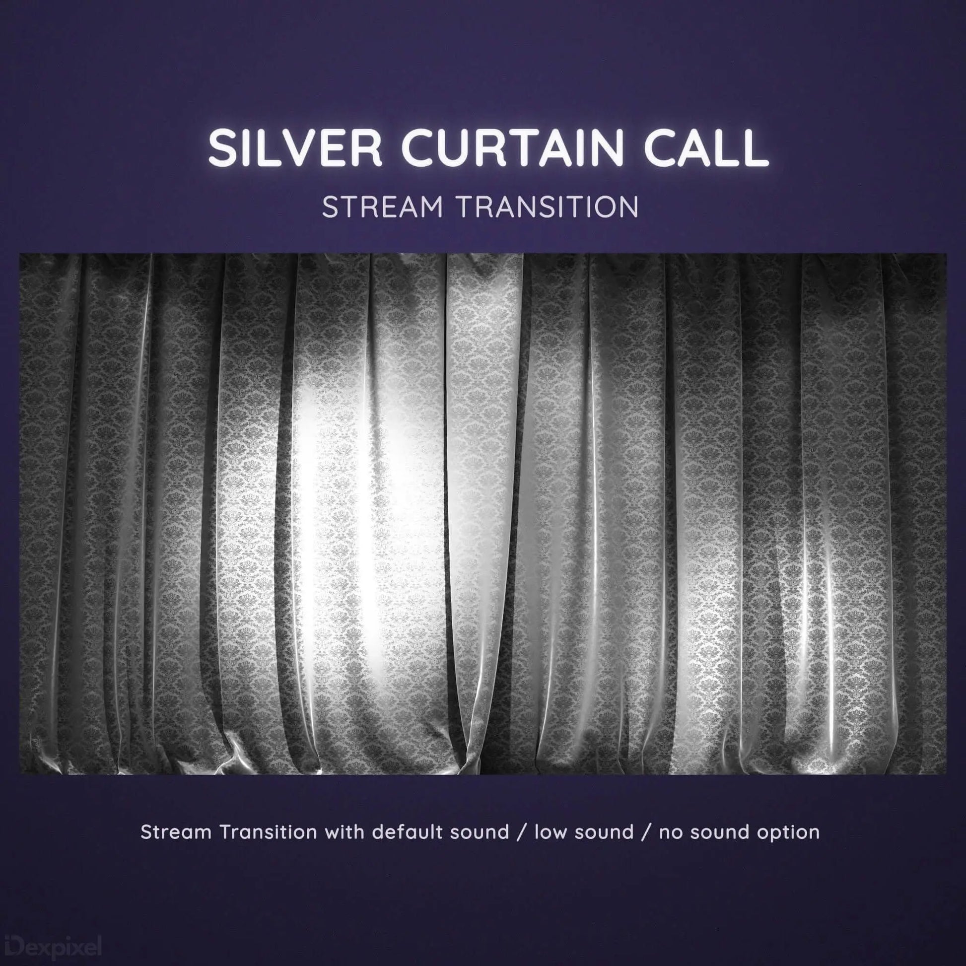 silver grey curtain call stream transition