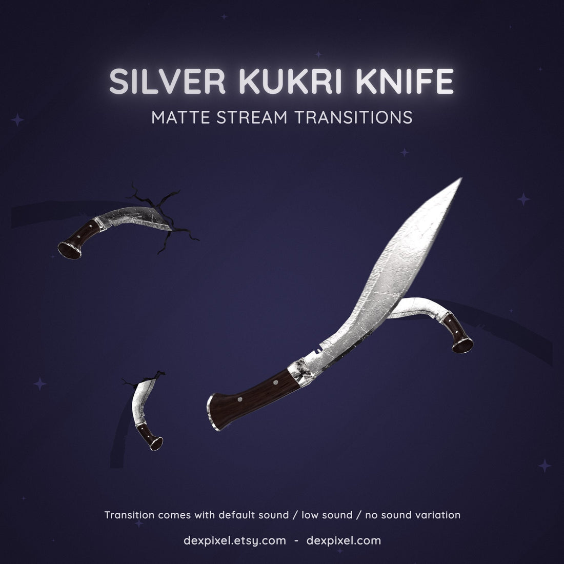 silver grey kukri knives ninja matte stream transition
