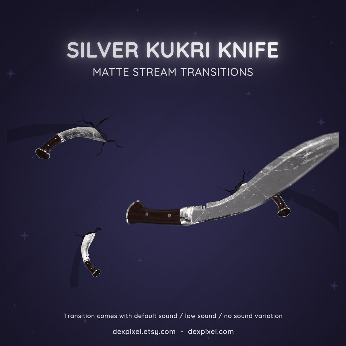 silver grey kukri knives ninja matte stream transition
