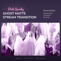 Pink and white ghost matte stream transition with sound options