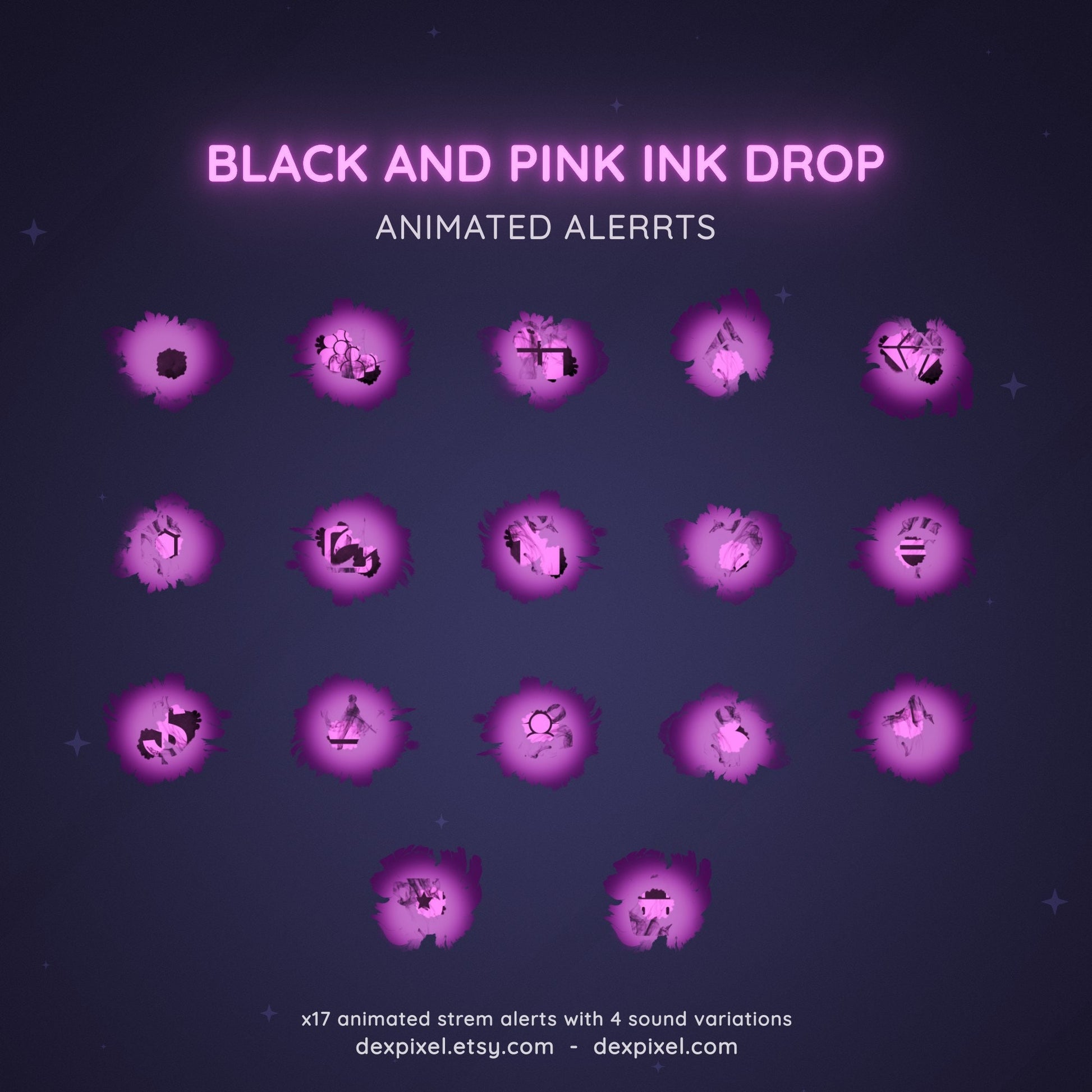 streamlabs black pink animated alerts
