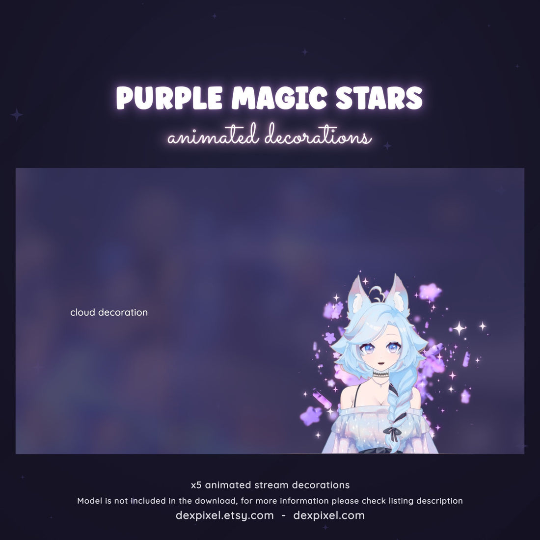 Enchant Your Stream with Purple Pink Stars Decorations