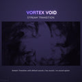 Purple glowing vortex animation transition effect with swirling patterns.