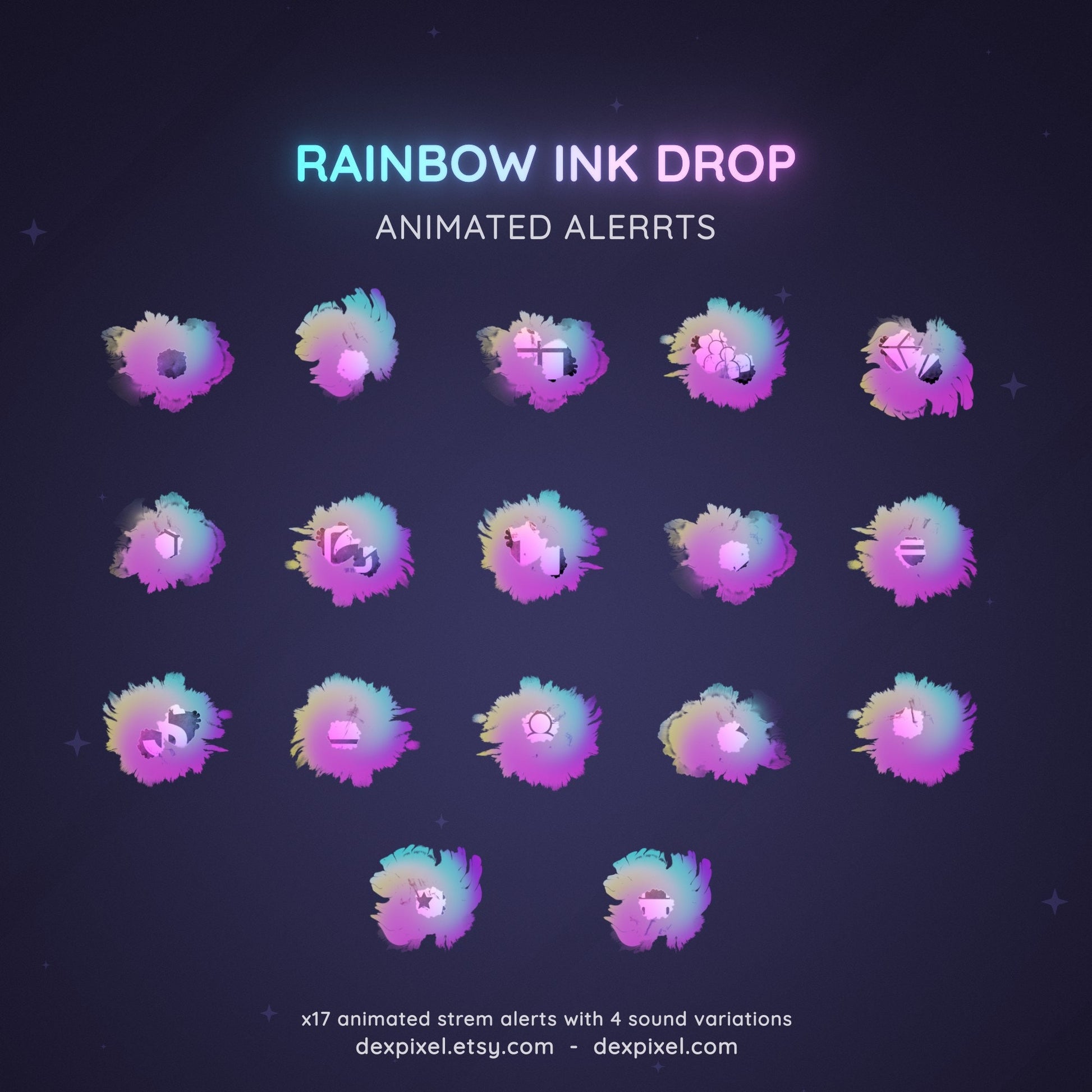 rainbow ink animated stream alerts webm
