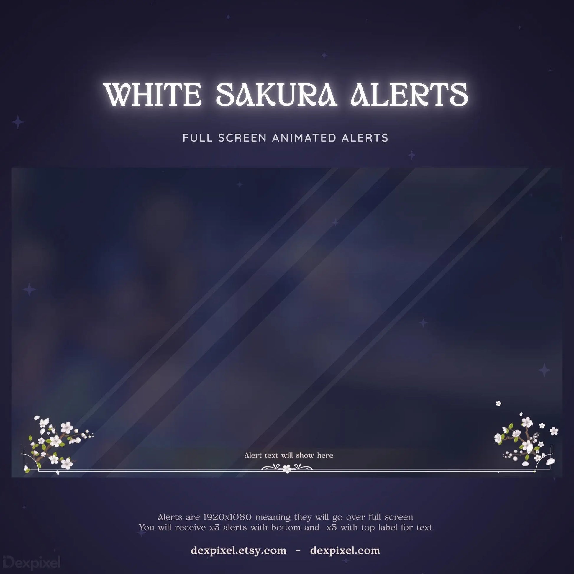 vtuber floral stream alerts white bloom aesthetics
