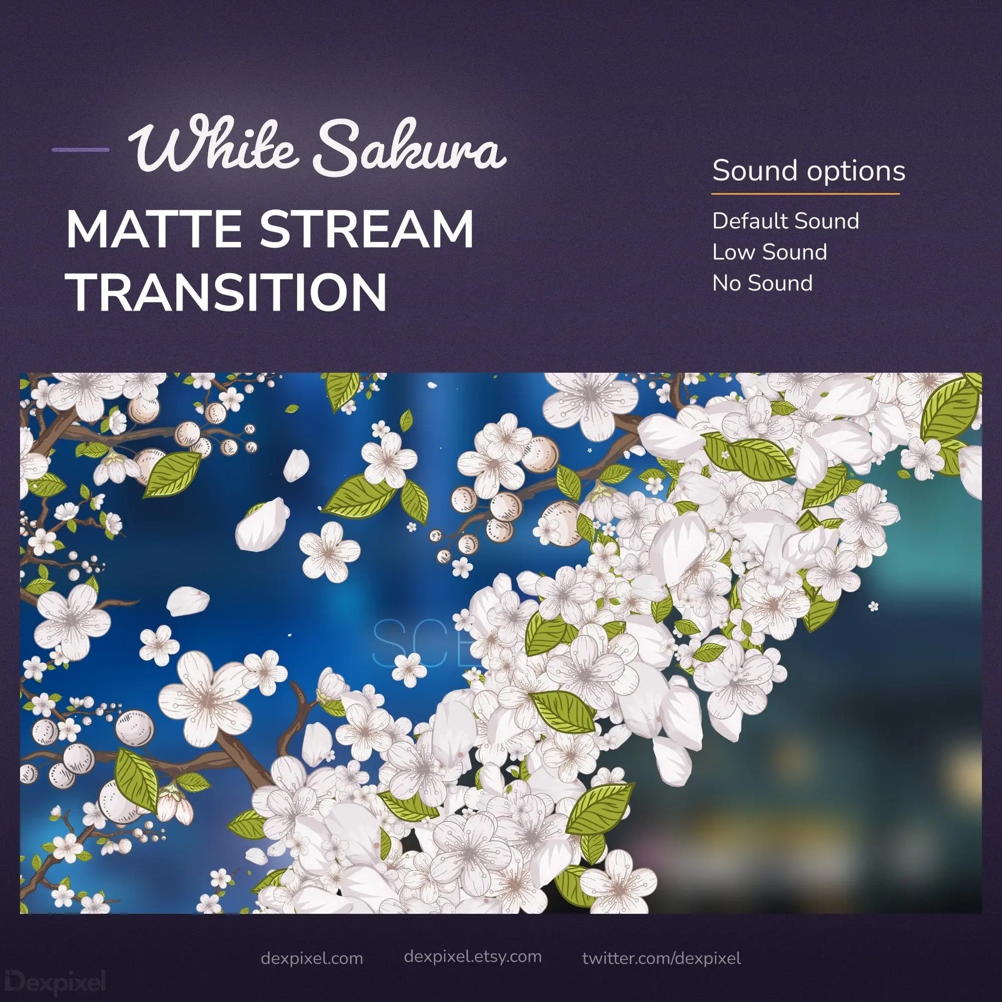 White sakura matte stream transition.