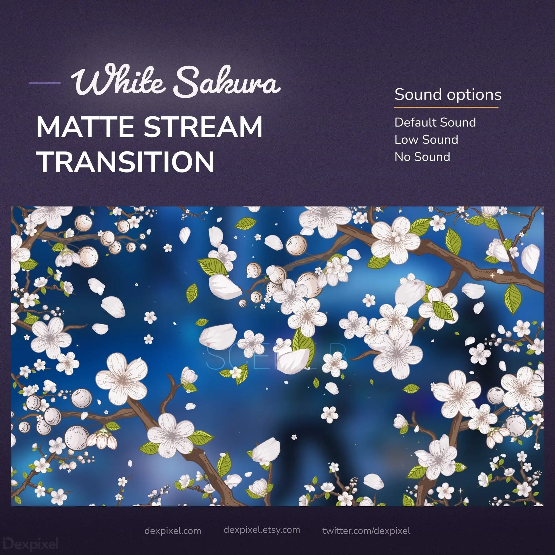 White sakura matte stream transition.