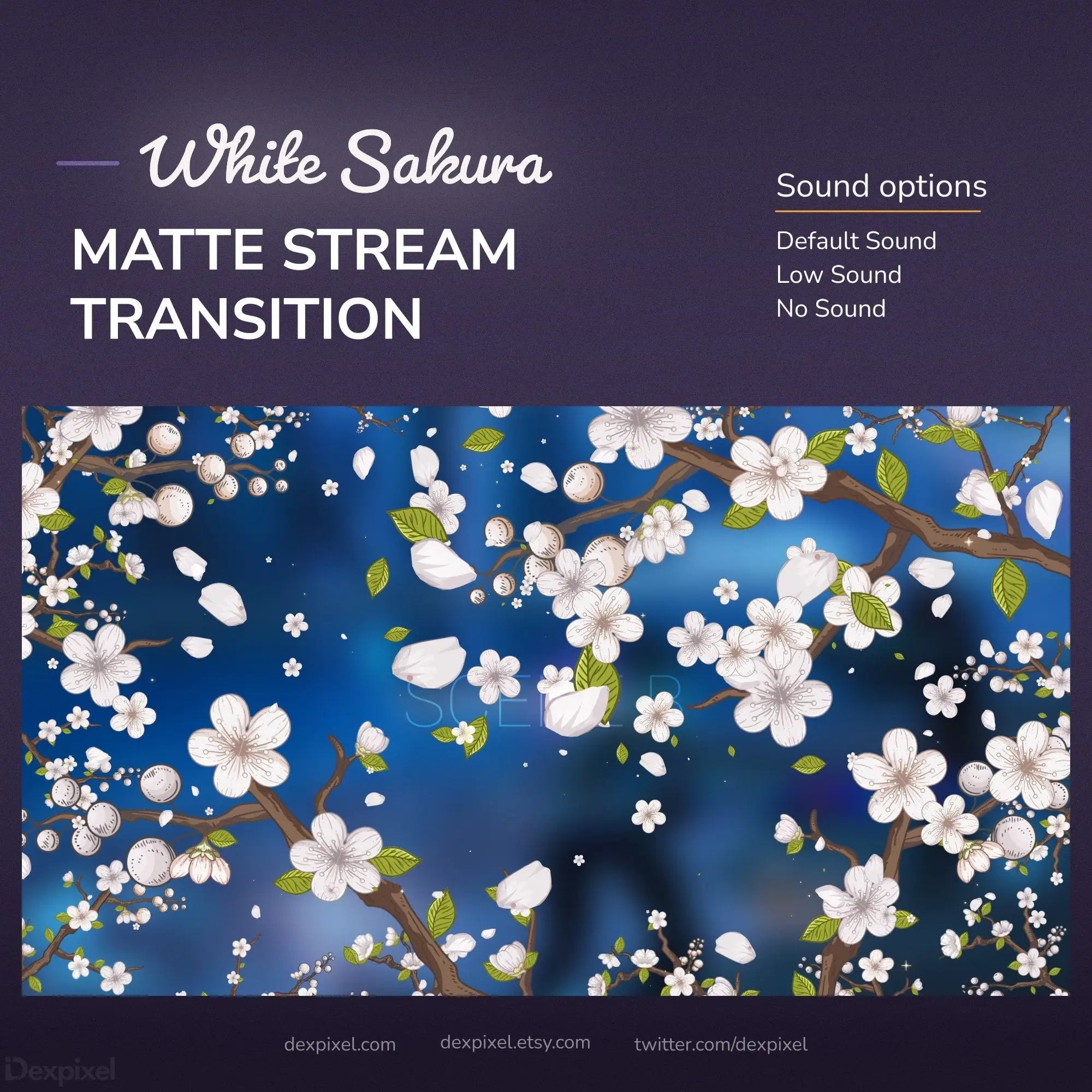 White sakura matte stream transition.