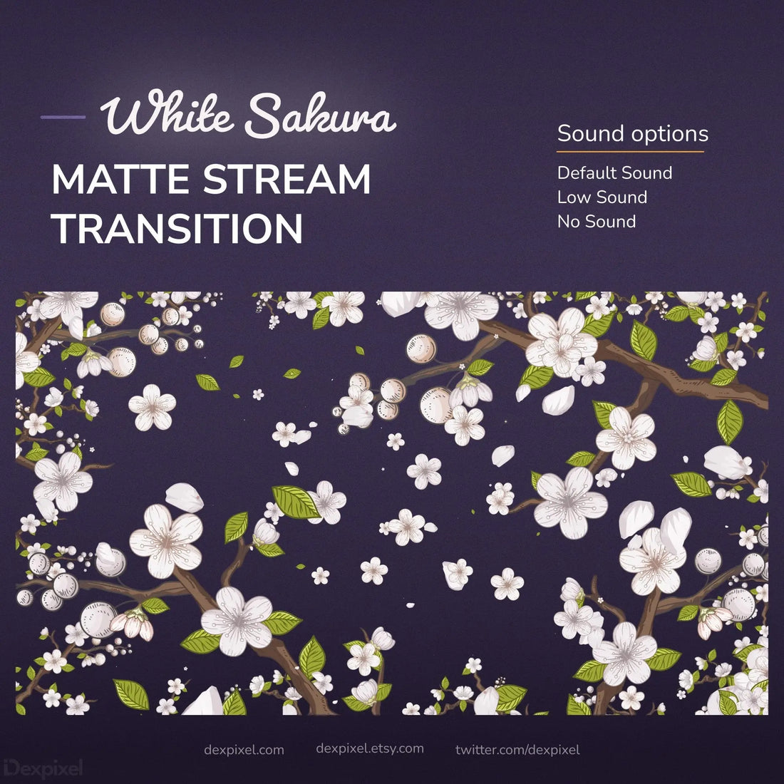 Matte stream transition with sound options.