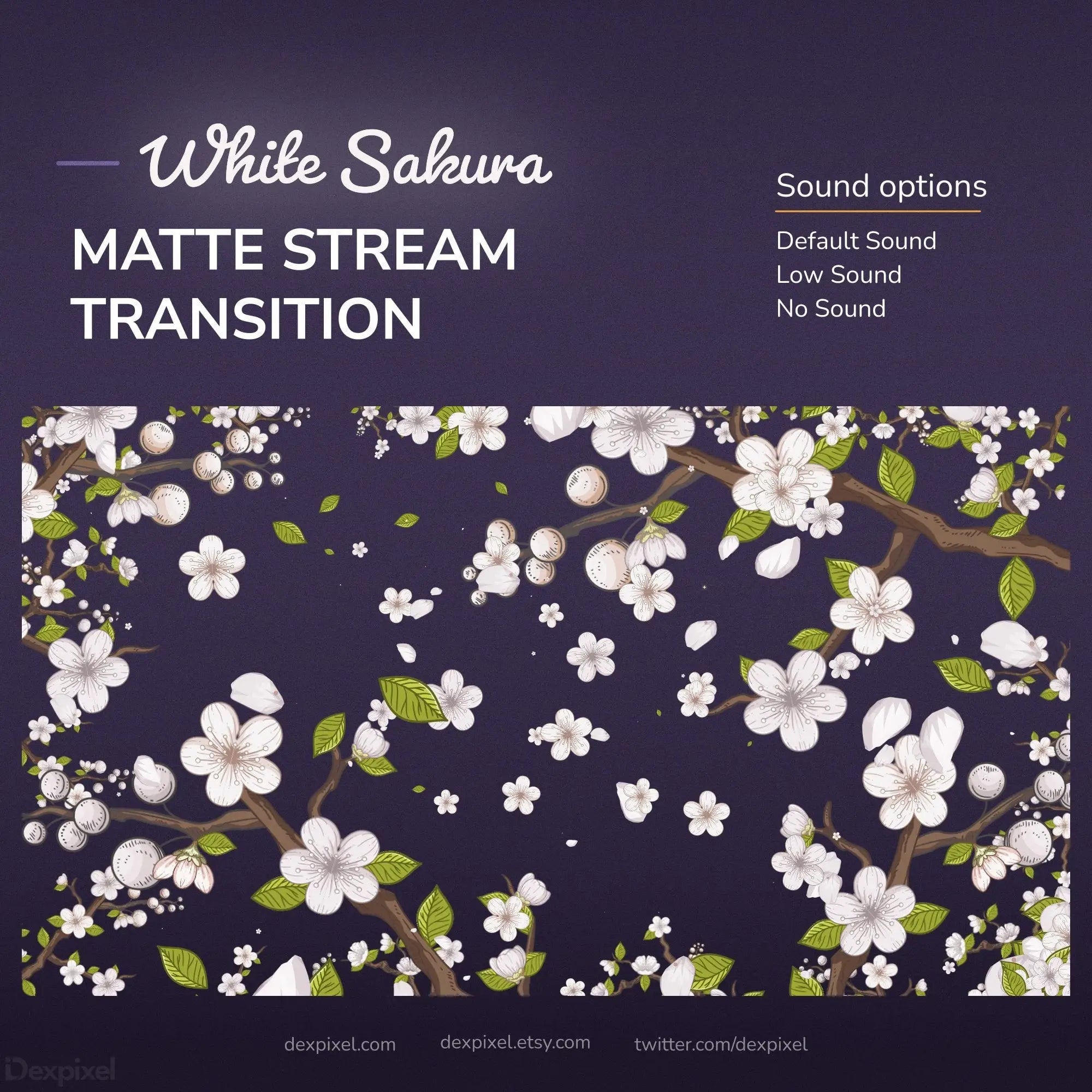 White sakura matte stream transition.