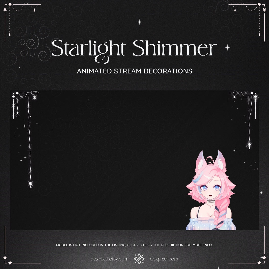 white starlight shimmer stream decoration
