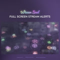 Wiccan Seal full screen stream alerts with colorful symbols on a dark background