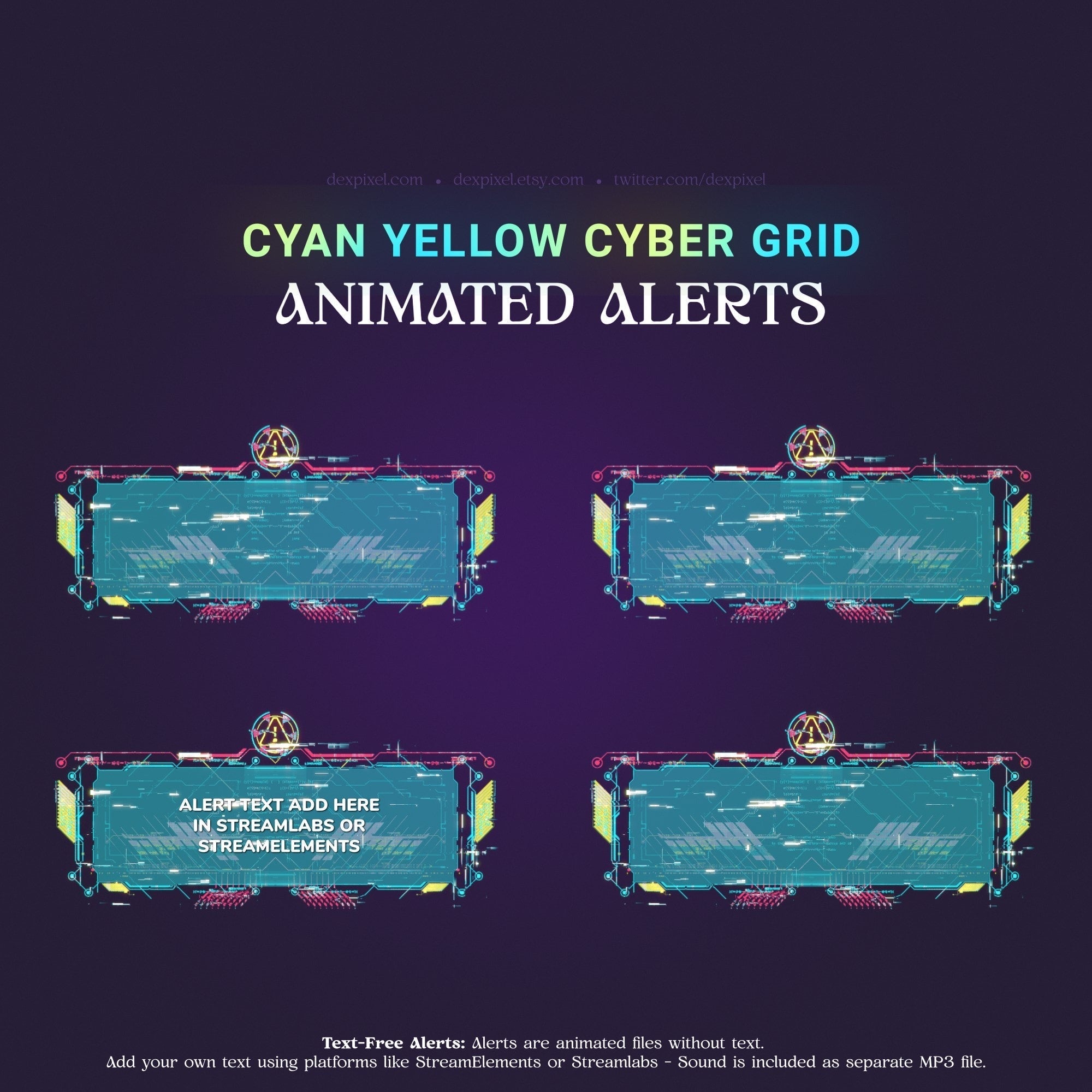 Cyber grid animated alerts.