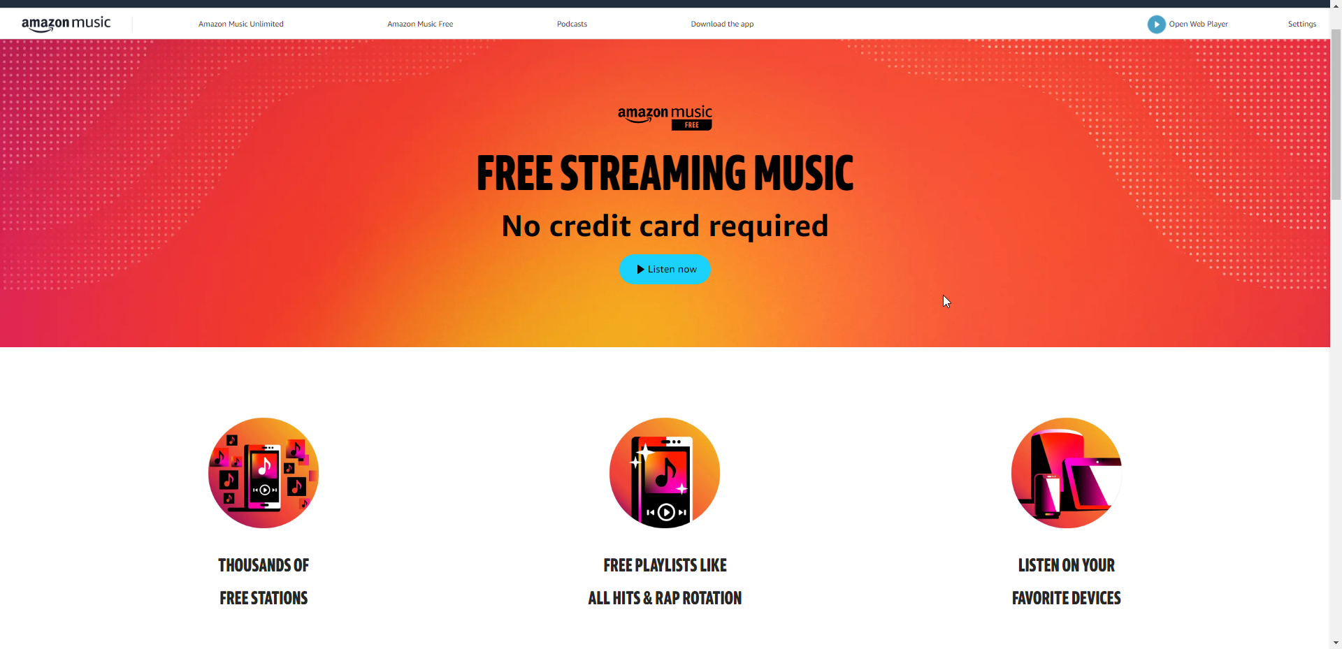 Amazon Music Free Streaming Music No Credit Card Required