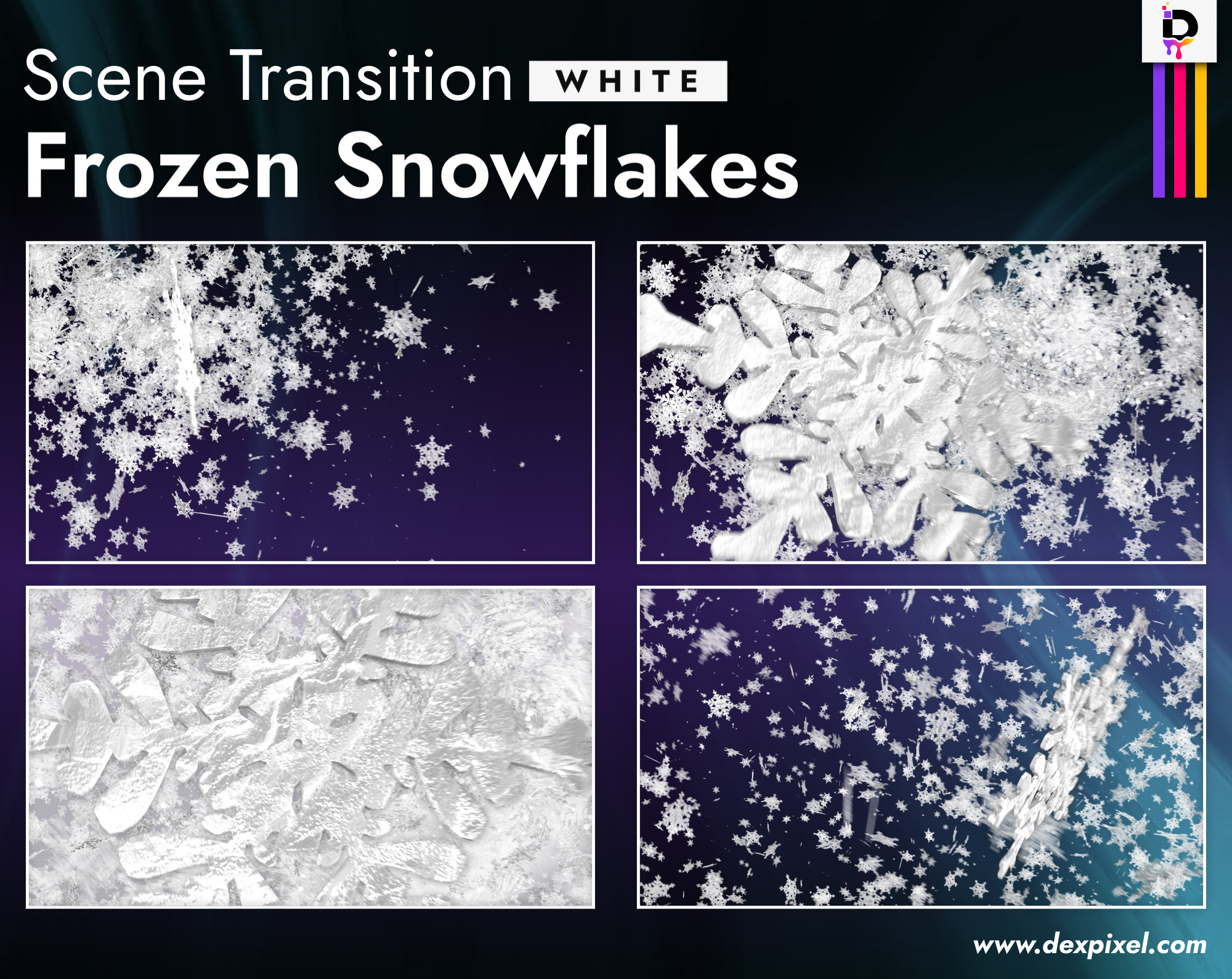 Scene Transition Dexpixel Thumbnail Frozen Snowflakes White