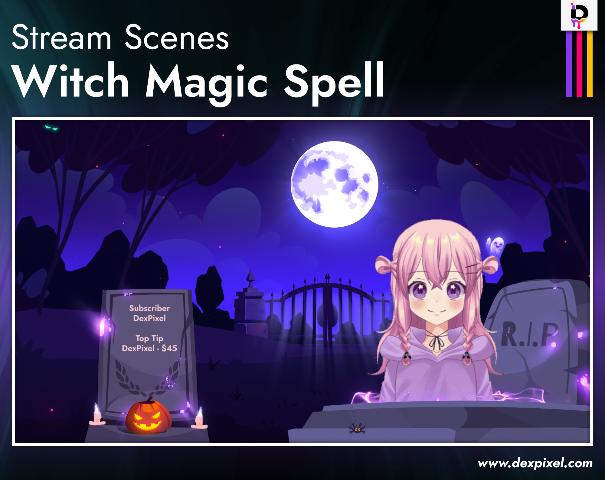 Vtuber Witch Magic Spells Dexpixel Twitch Stream Graveyard