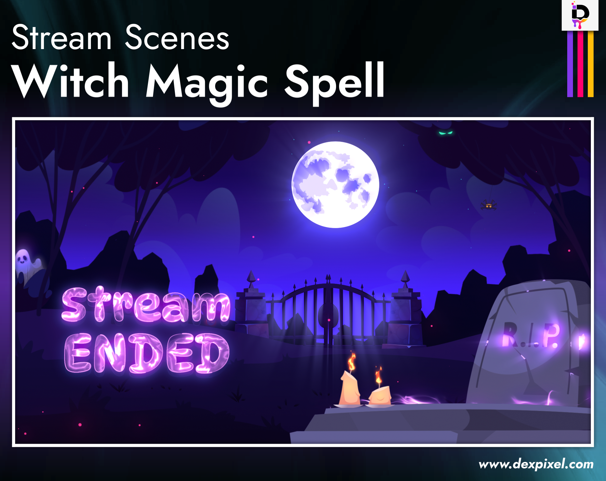 Vtuber Witch Magic Spells Dexpixel Twitch Stream Stream End